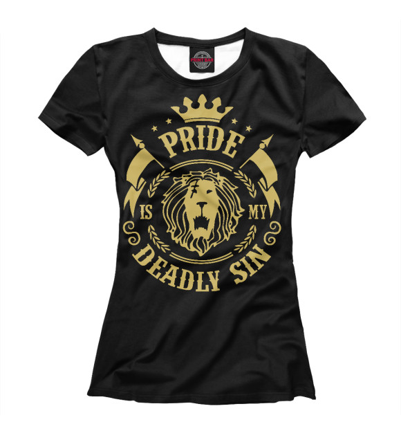 Женская футболка с изображением Pride is my sin цвета Белый