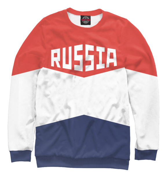 Мужской свитшот с изображением Russia цвета Белый