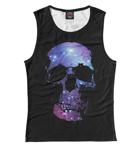 Майка для девочки с изображением Space Skull цвета Белый