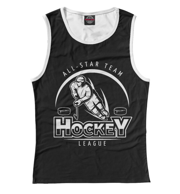 Майка для девочки с изображением Hockey League цвета Белый