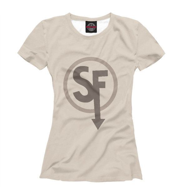 Женская футболка с изображением Ларри sanity fall цвета Белый