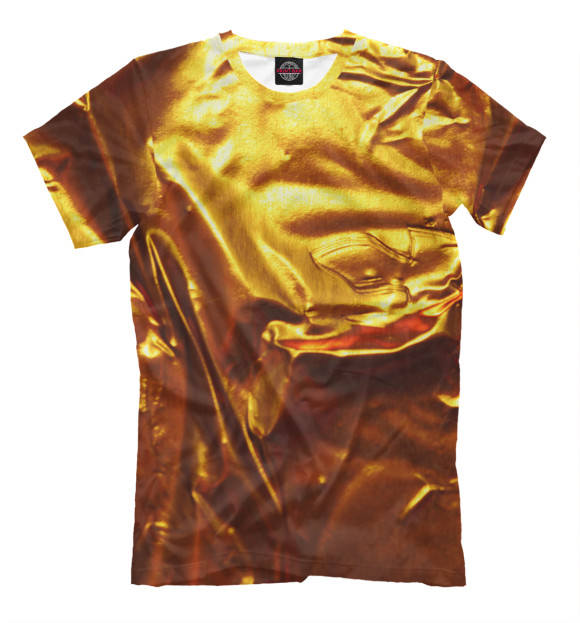 Мужская футболка с изображением Золотая фольга цвета Молочно-белый