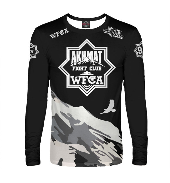 Мужской лонгслив с изображением Akhmat Fight Club цвета Белый