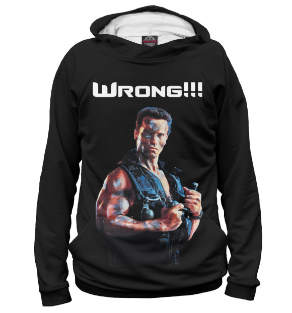 Женское худи с изображением Wrong!!! цвета Белый
