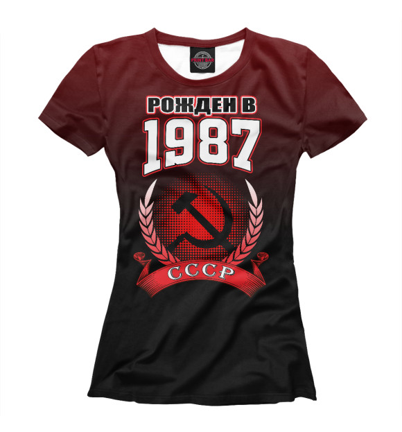 Футболка для девочек с изображением 1987 цвета Белый