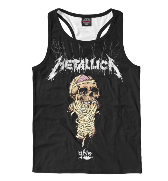 Мужская майка-борцовка с изображением Metallica One цвета Белый