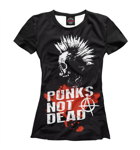 Футболка для девочек с изображением Punks not dead цвета Белый