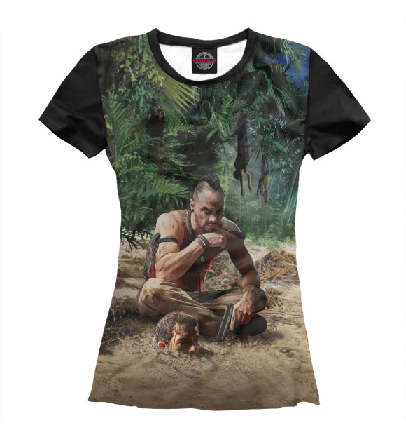 Женская футболка с изображением Far Cry 3 — Ваас цвета Белый