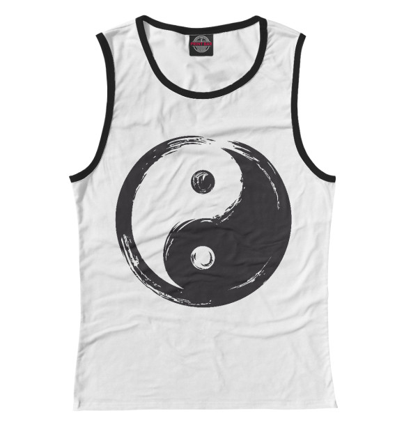 Женская майка с изображением Инь Ян цвета Белый