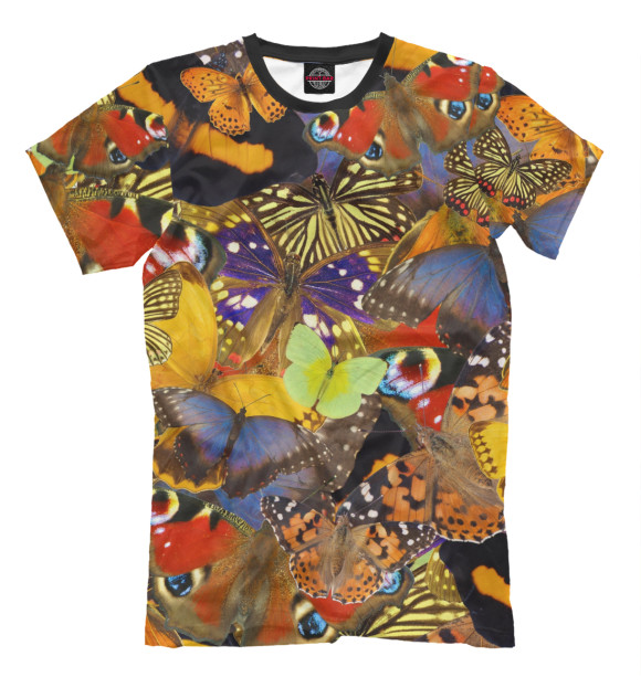Мужская футболка с изображением Бабочки цвета Светло-коричневый