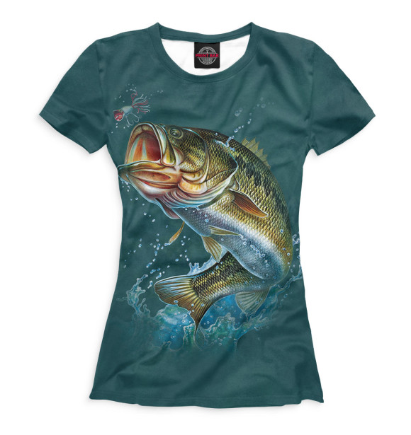 Женская футболка с изображением Рыбалка цвета Белый