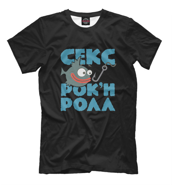 Футболка для мальчиков с изображением Секс рок н ролл цвета Черный