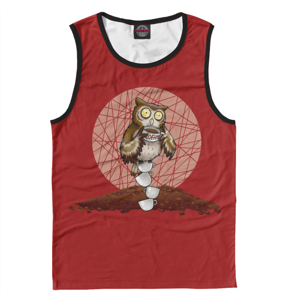 Майка для мальчика с притом Сова цвета Белый Майка для мальчика с изображением Сова цвета Белый