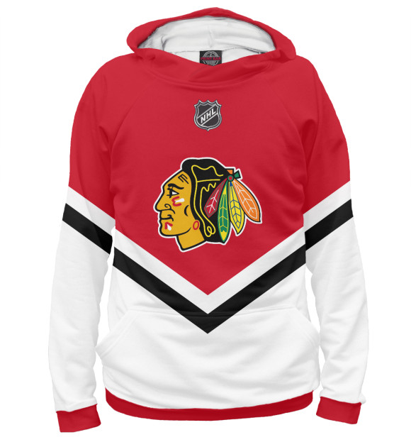 Мужское худи с изображением Chicago Blackhawks цвета Белый