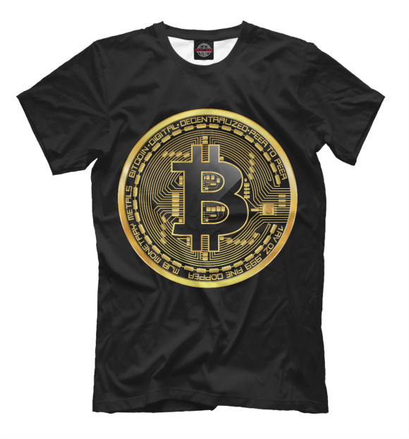 Футболка для мальчиков с изображением Bitcoin цвета Белый
