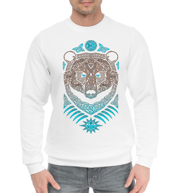 Женский хлопковый свитшот с изображением Русский Дух цвета Белый