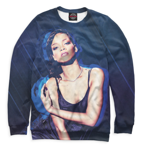 Женский свитшот с изображением Rihanna цвета Белый