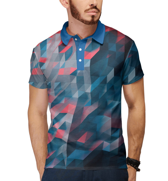 Мужское поло с притом Абстракция цвета Белый Мужское поло с изображением Абстракция цвета Белый