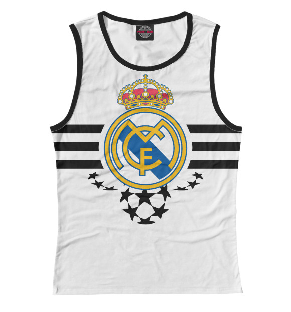 Майка для девочки с изображением Real Madrid цвета Белый