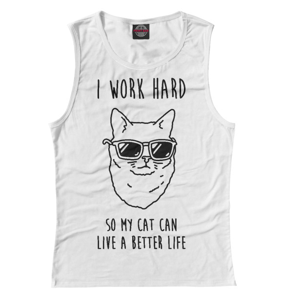 Майка для девочки с изображением Я тяжело работаю... цвета Белый