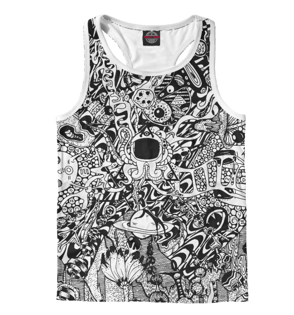 Мужская майка-борцовка с изображением Triposphere цвета Белый