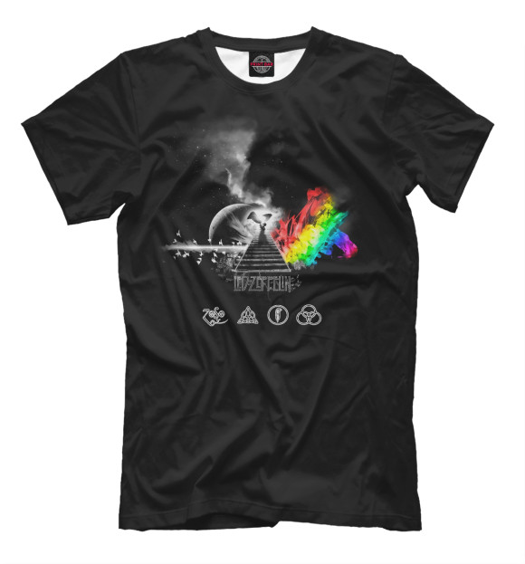 Мужская футболка с изображением Led Zeppelin цвета Черный