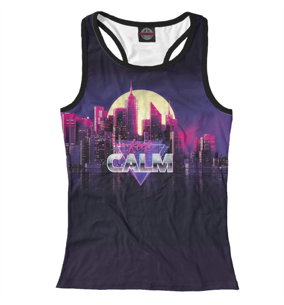 Женская майка-борцовка с изображением Retro Wave цвета Белый