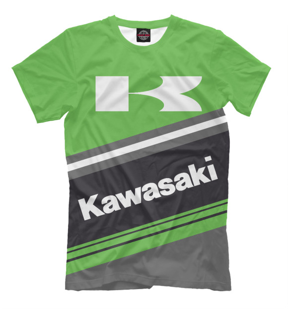 Мужская футболка с изображением Kawasaki цвета Белый