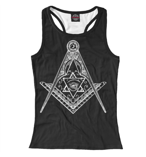 Женская майка-борцовка с изображением Вольные каменщики цвета Белый