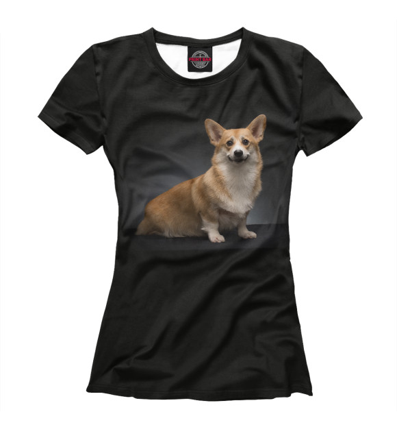 Женская футболка с изображением Corgi dog цвета Белый
