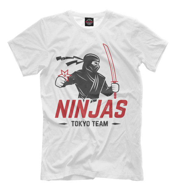 Мужская футболка с изображением Ninja цвета Белый