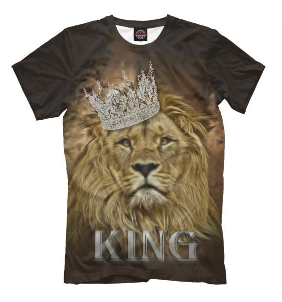 Мужская футболка с изображением Король лев цвета Молочно-белый