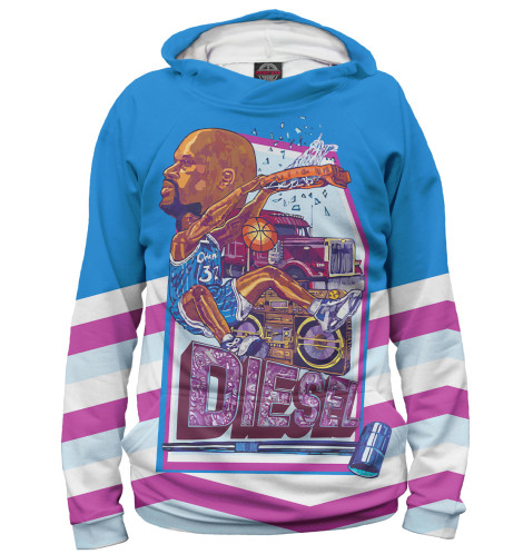 

Худи Print Bar, Белый, Шакил О'Нил