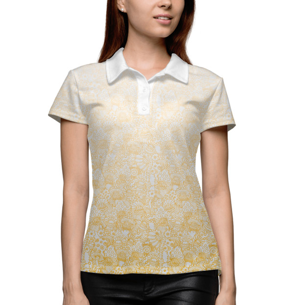 Женское поло с изображением Psystetic Mush цвета Белый