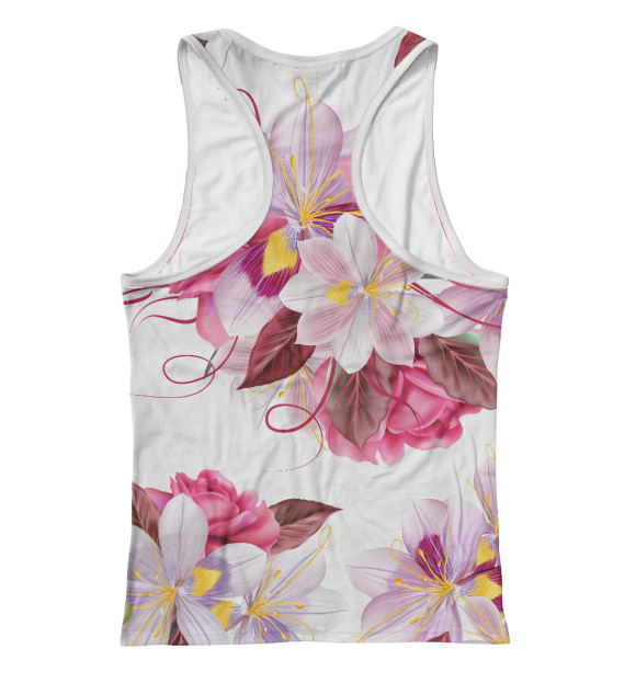 Женская майка-борцовка с изображением Прекрасные цветы цвета Белый