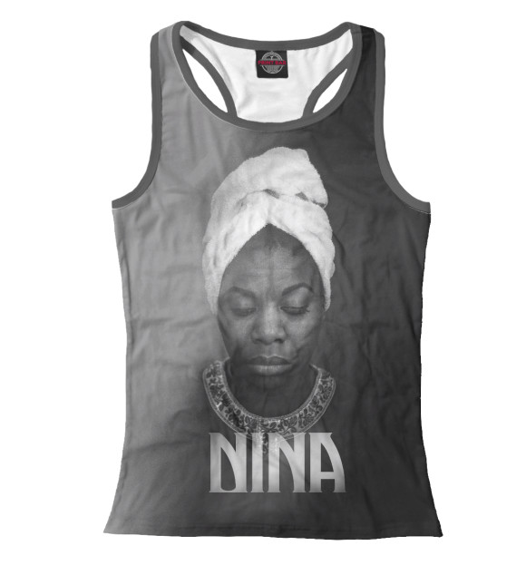 Женская майка-борцовка с изображением Nina Simone цвета Белый