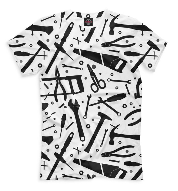 Мужская футболка с изображением Инструменты цвета Молочно-белый