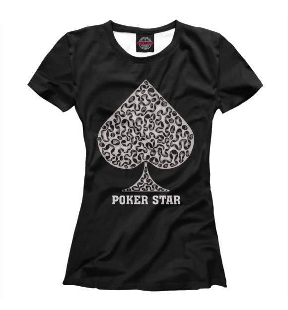 Женская футболка с изображением Poker Star цвета Белый
