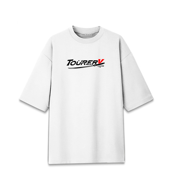 Мужская футболка оверсайз с изображением Tourer V цвета Белый