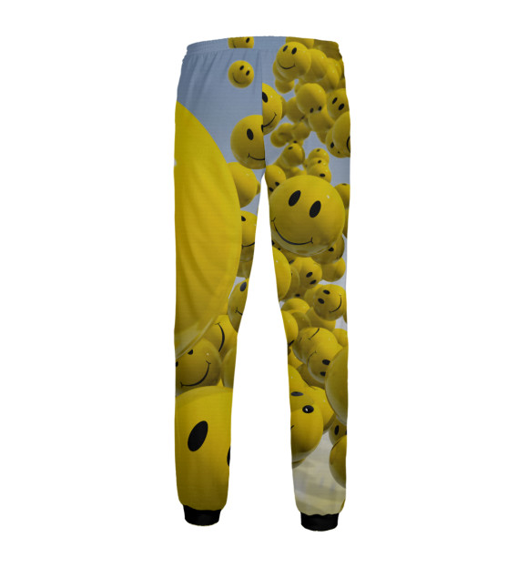 Мужские спортивные штаны с притом Смайлики цвета Белый Мужские спортивные штаны с изображением Смайлики цвета Белый