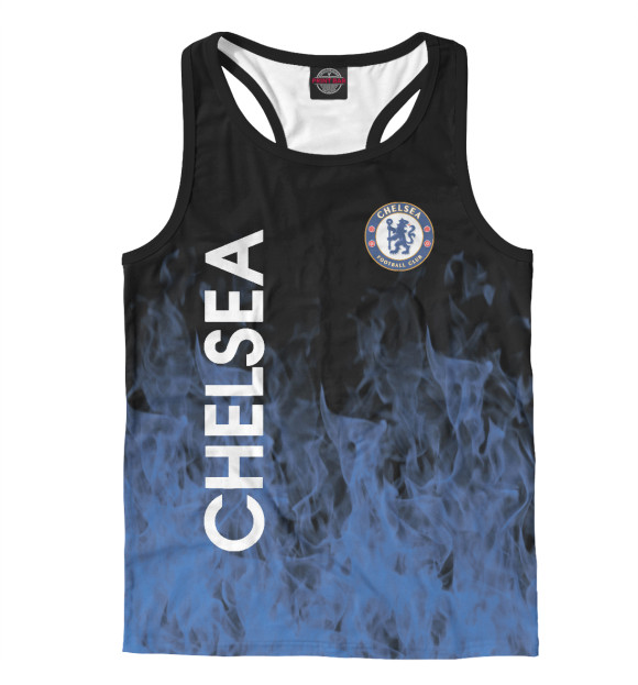 Мужская майка-борцовка с изображением Chelsea огонь цвета Белый