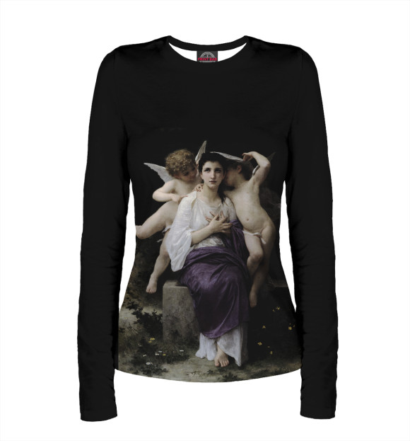 Женский лонгслив с изображением Ангельский шопот цвета Белый