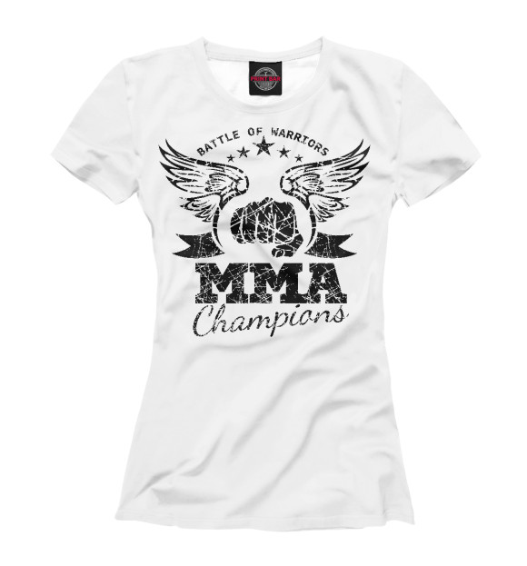 Женская футболка с изображением MMA Champions цвета Белый