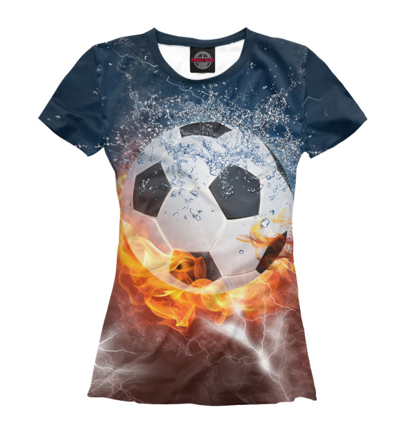 Женская футболка с изображением Футбол цвета Белый