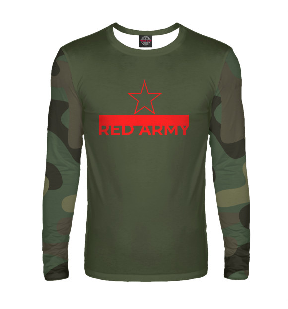 Мужской лонгслив с изображением Red Army цвета Белый
