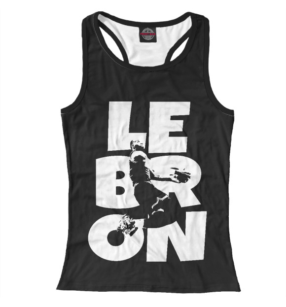 Женская майка-борцовка с изображением Lebron James цвета Белый