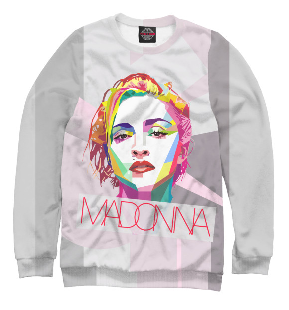 Женский свитшот с изображением Madonna цвета Белый