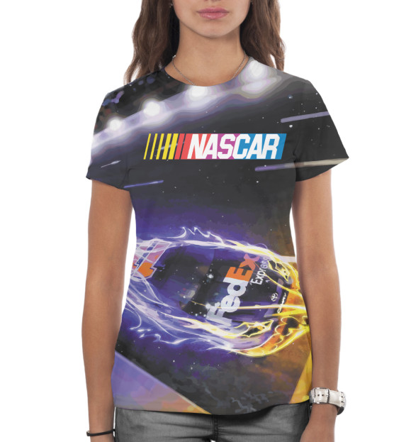 Женская футболка с изображением NASCAR цвета Белый
