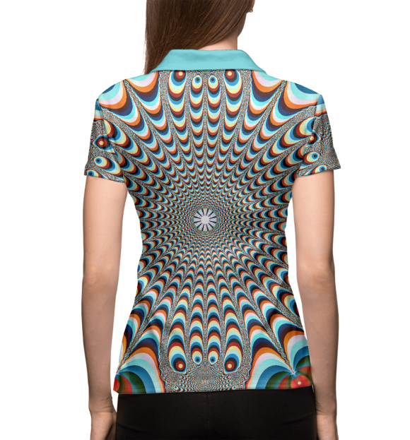 Женское поло с изображением Оптическая иллюзия цвета Белый