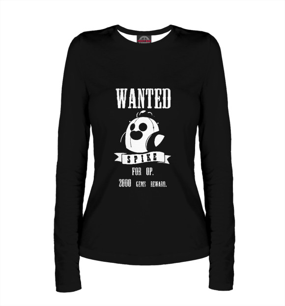 Женский лонгслив с изображением Wanted Spike цвета Белый
